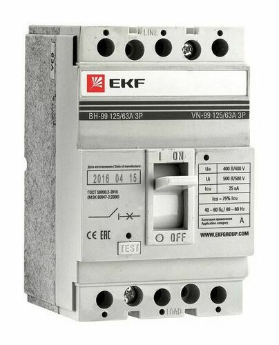 Выключатель нагрузки ВН-99 125/100А 3P EKF PROxima