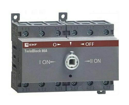 Рубильник  80A 3P реверсивный c рукояткой для прямой установки TwinBlock EKF