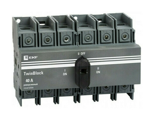 Рубильник  40A 3P реверсивный c рукояткой для прямой установки TwinBlock EKF