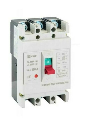 Автоматический выключатель ВА-99МL 250/225А 3P 20кА EKF Basic