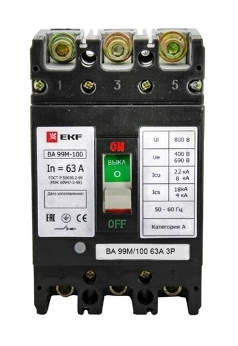 Выключатель автоматический ВА-99М 100/100А 3P 35кА EKF PROxima