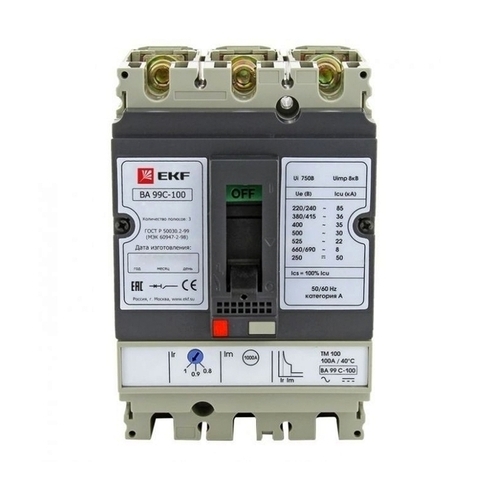 Выключатель автоматический ВА-99C (Compact NS) 100/ 16А 3P 36кА EKF PROxima
