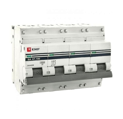 Автоматический выключатель 4P 125А (D) 10kA ВА 47-100 EKF PROxima