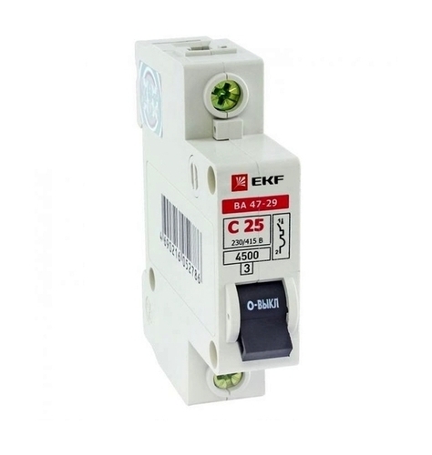Автоматический выключатель 1P 40А (C) 4,5кА ВА 47-29 EKF Basic