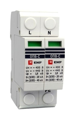 Ограничитель импульсных напряжений ОПВ-C/2P In 20кА 400В с сигн. EKF PROxima 