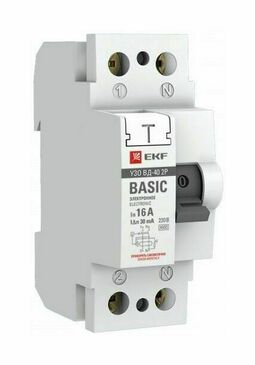 Устройство защитного отключения УЗО ВДТ-40 2P 63А/100мА (электронное) EKF Basic