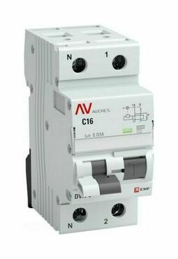 Дифференциальный автомат DVA-6 1P+N 10А (B) 30мА (A) 6кА EKF AVERES