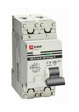 Дифференциальный автомат АД-32 1P+N 25А/10мА (тип А) EKF PROxima