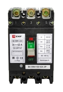 Выключатель автоматический ВА-99М 100/100А 3P 35кА EKF PROxima