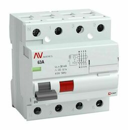 Устройство защитного отключения DV 4P 40А/ 30мА (AC) EKF AVERES