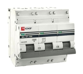 Автоматический выключатель 3P 125А (C) 10kA ВА 47-100 EKF PROxima