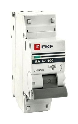 Автоматический выключатель 1P 100А (D) 10kA ВА 47-100 EKF PROxima