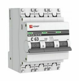 Автоматический выключатель 3P 63А (В) 4,5kA ВА 47-63 EKF PROxima