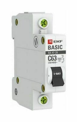 Автоматический выключатель 1P 16А (B) 4,5кА ВА 47-29 EKF Basic