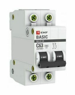 Автоматический выключатель 2P 10А (B) 4,5кА ВА 47-29 EKF Basic